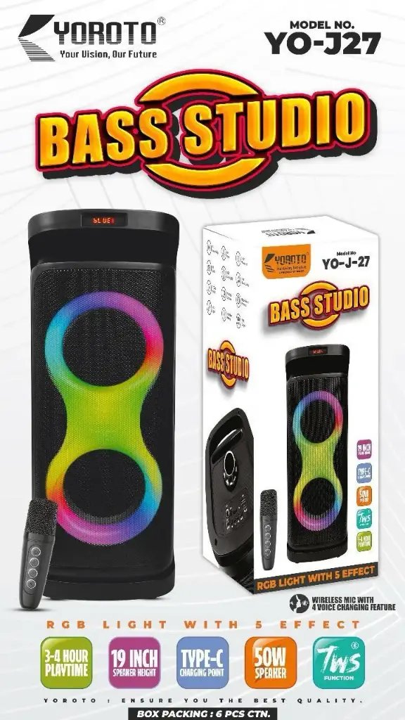 RGB LIGHT  WIRELESS MIC 🎤  HIGH BASS
