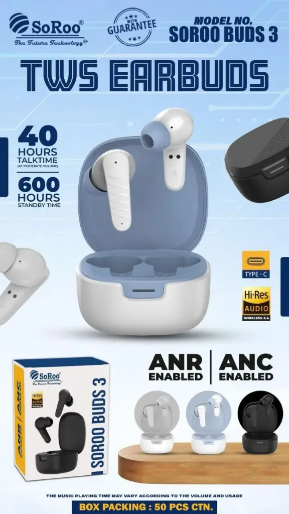 SOROO BUDS 3 1 YEAR WARRANTY
