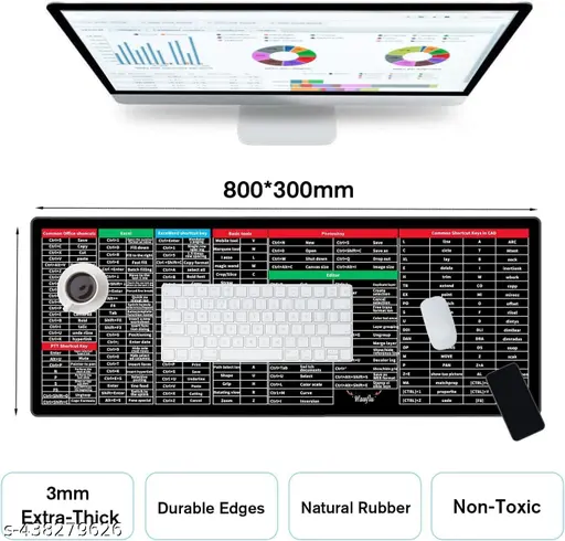 THE OCEAN CRAFTS:- Extra Large (800x300x2mm) Extended Gaming Laptop Mouse Pad