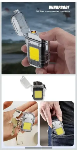 FLASHLIGHT WITH LIGHTER TYPE-C CHARGING 