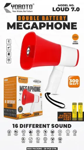 DOBULE BATTERY MEGAPHONE 300W