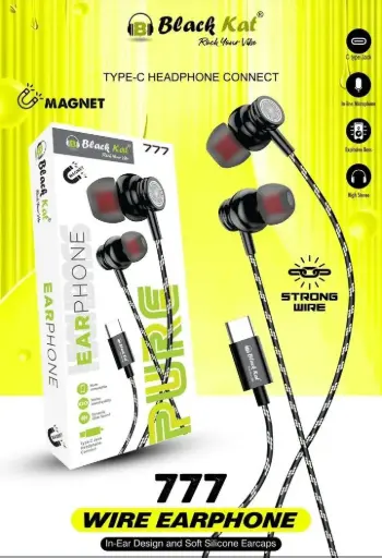 BLACK KAD 777 TYPE-C HEADPHONE