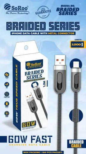 I PHONE ( LIGHTNING) BRAIDED CABLE 